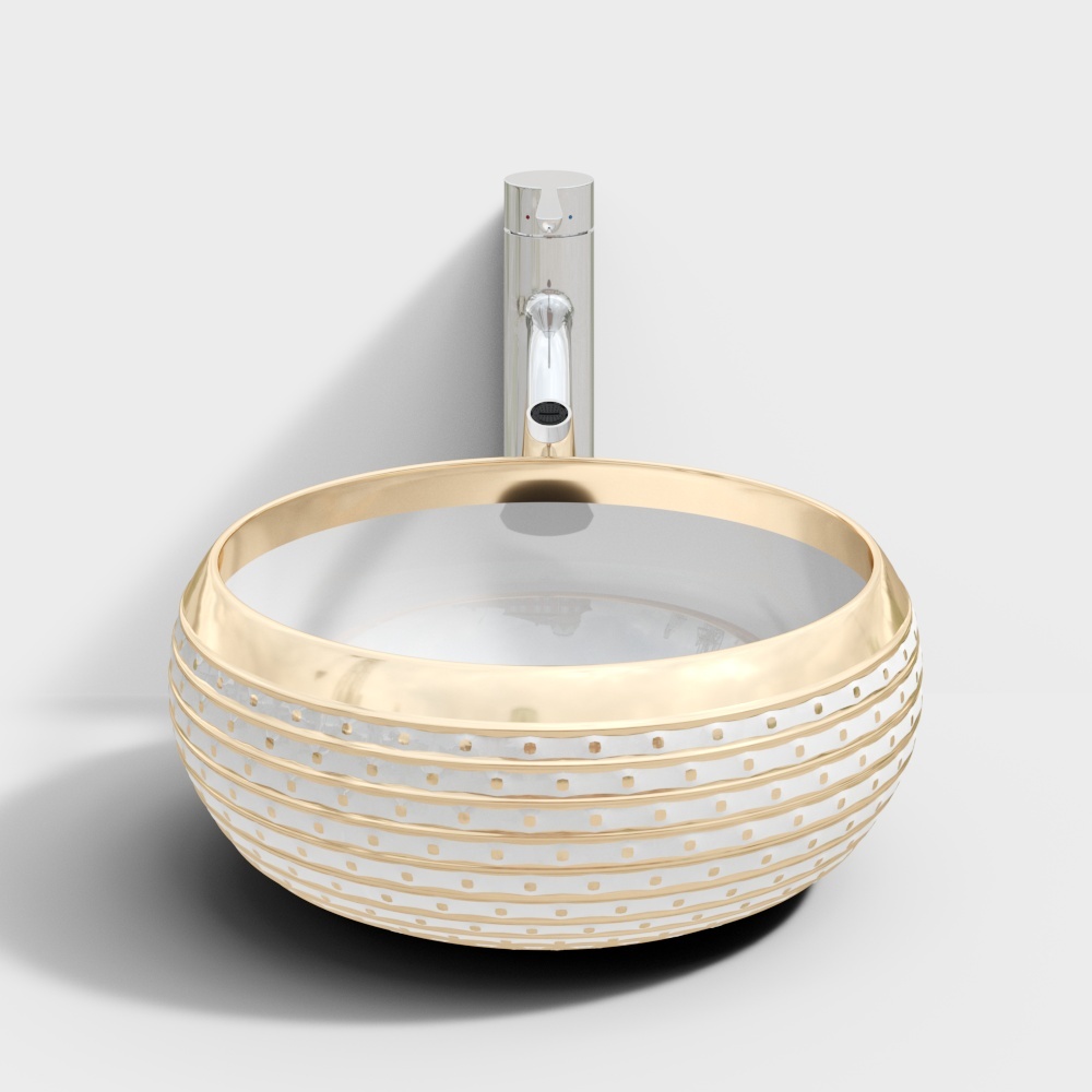 Modern washbasin - gold