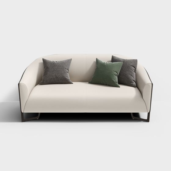 Elegant Curved Sofa 3D model for Contemporary Spaces