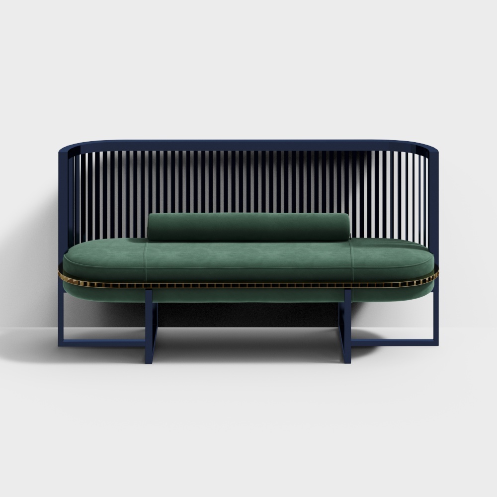 Neo-Chinese High Back-to-Back Double Sofa