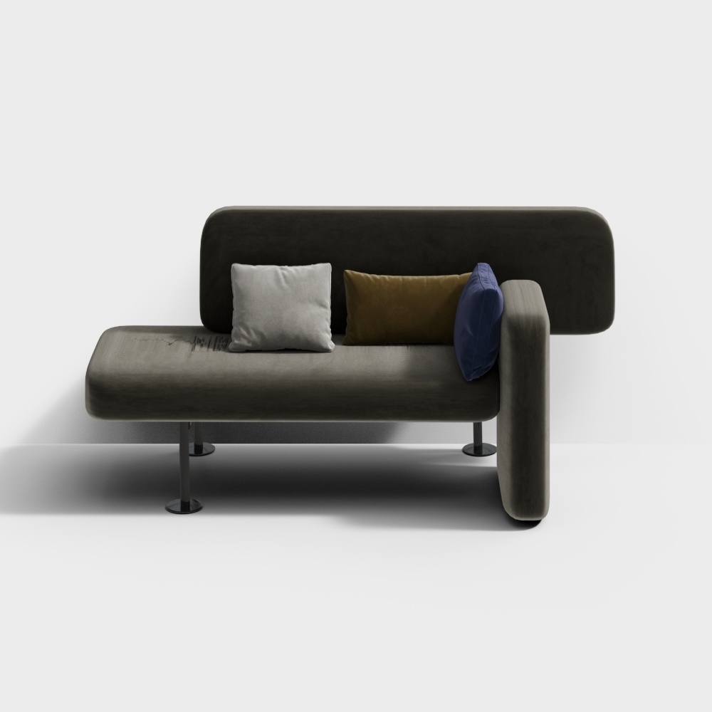 Modern Grey Double Sofa