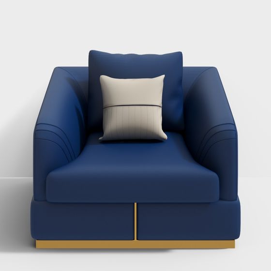 Elegant Low-Poly Sofa 3D model for Modern Interiors