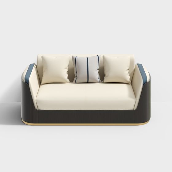 Stylish Low-Poly Sofa 3D model for Modern Interiors