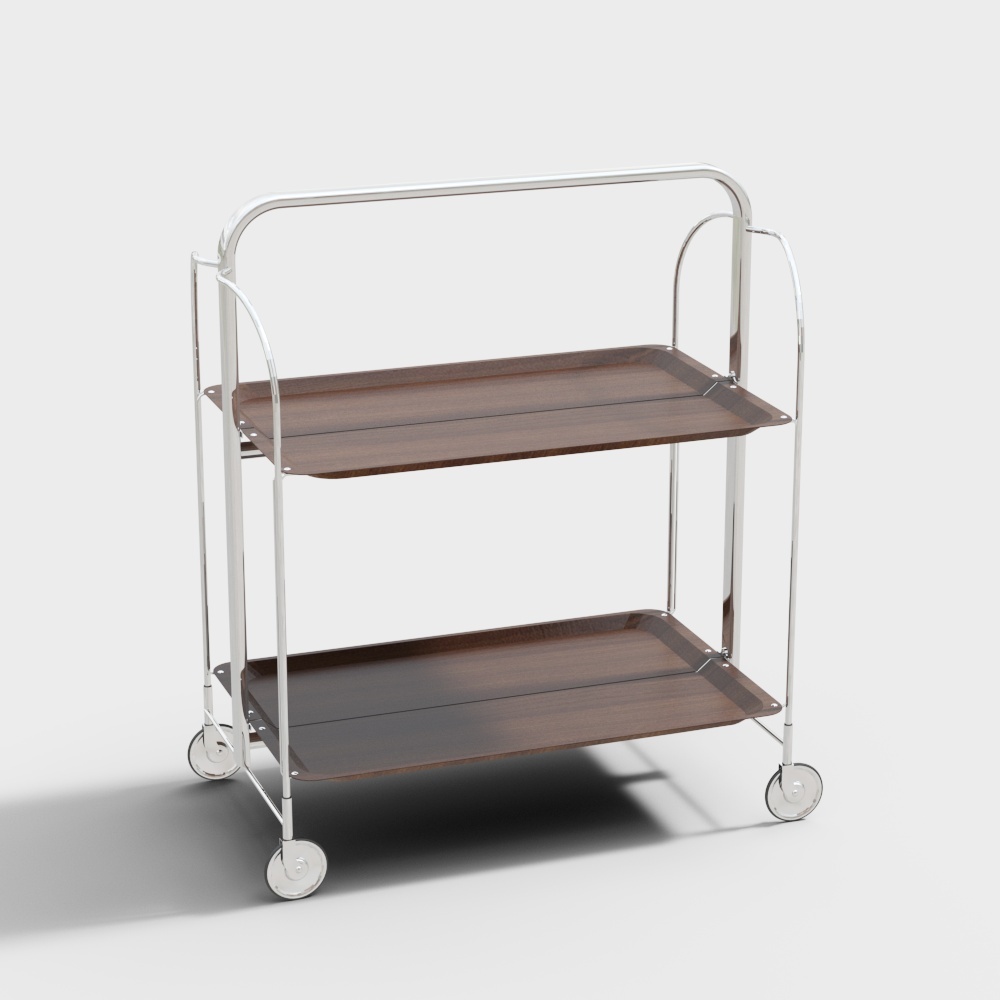 Vintage Trolley 3D model Inspired by 1950s Industrial Aesthetics