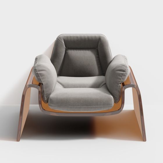 Stylish Transparent Glass Armchair 3D model
