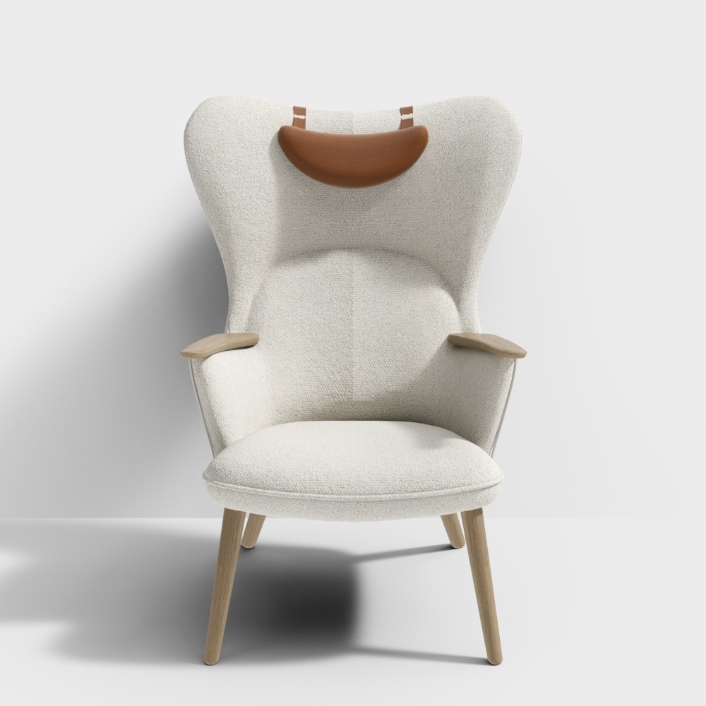 Contemporary Earth Color Single Sofa 3D Model