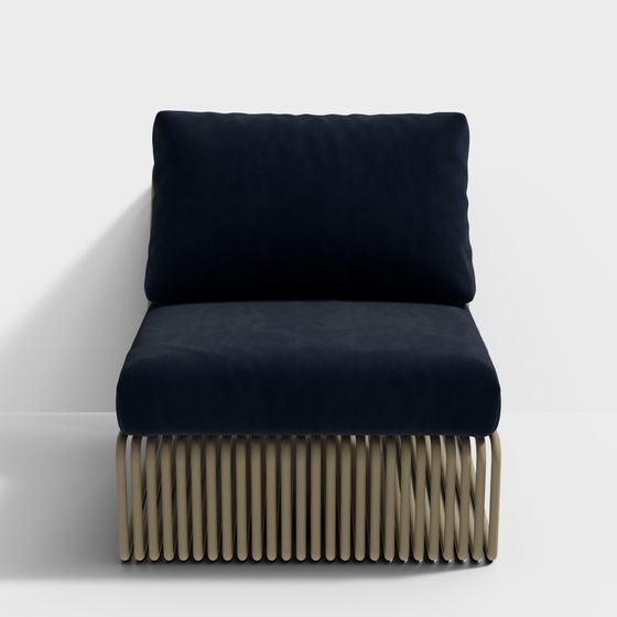 Streamlined Sofa 3D Model for Modern Interiors