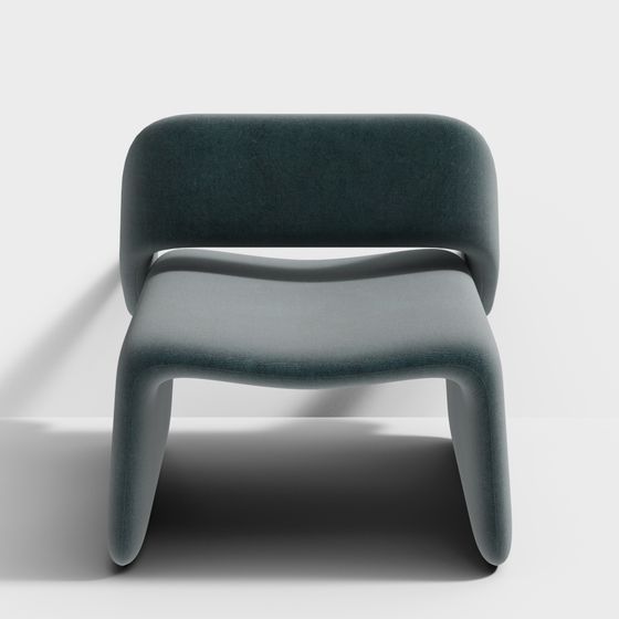 Stylish Streamlined Sofa 3D model for Modern Spaces