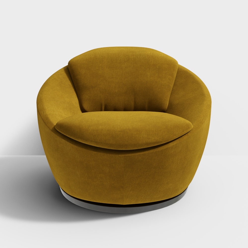 モダンイエローシングルソファ