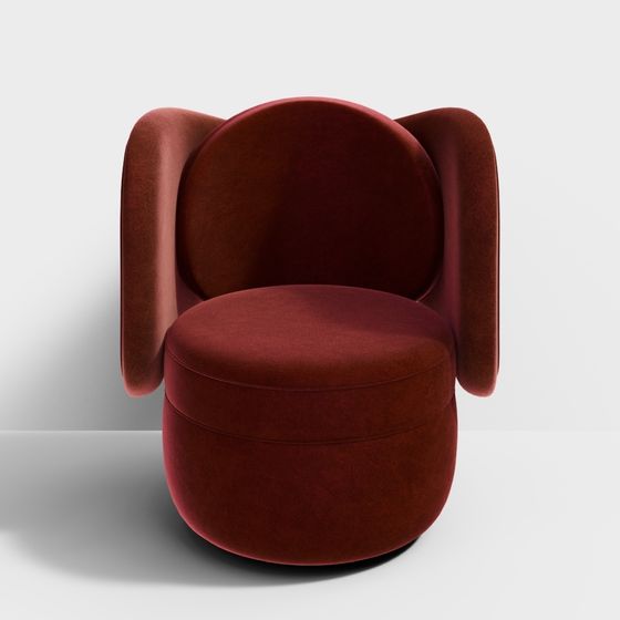 Velvet Round Chair 3D Model