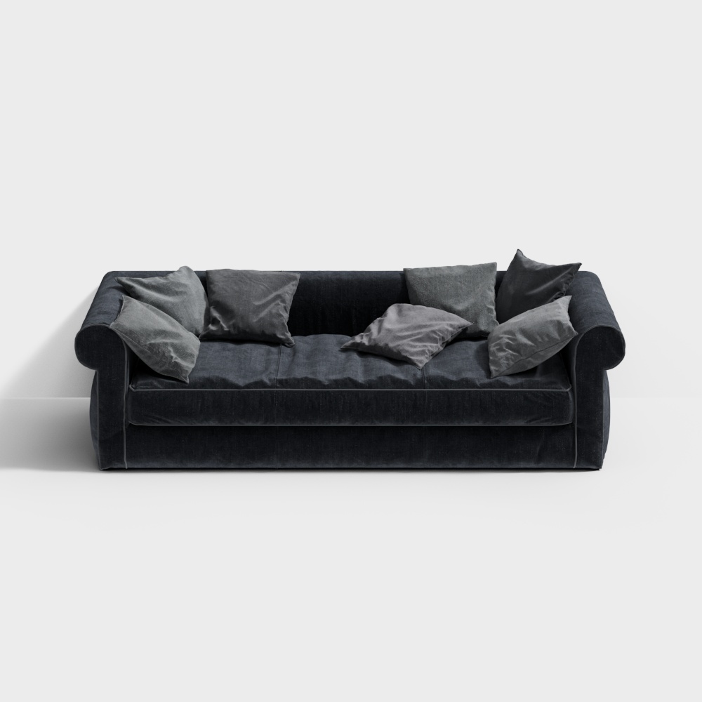 European Classical Multi-person Sofa - Gray