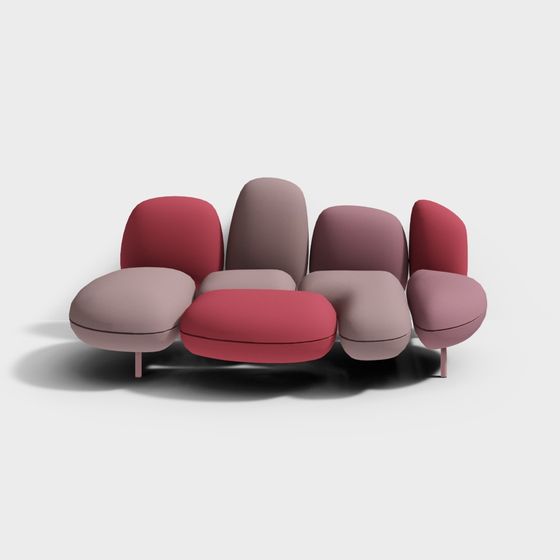 Unique Low Poly Sofa 3D model for Modern Interiors