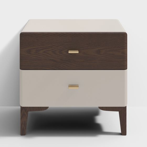 Mid-Century Minimalist Nightstand 3D model