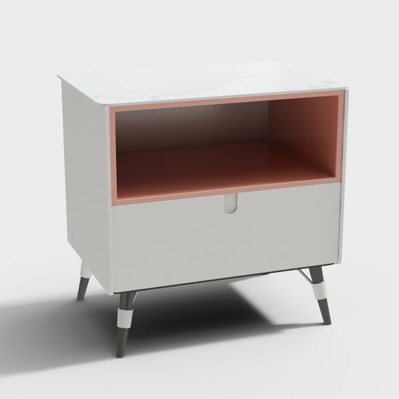 Elegant Modern Bedside Table 3D model