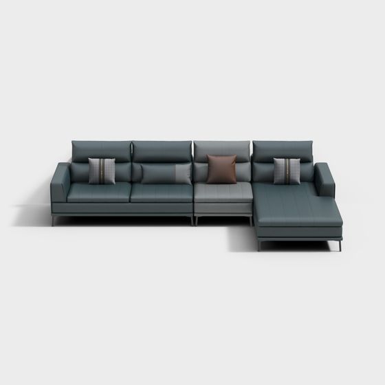 Elegant Low-Poly 3D Sofa Model