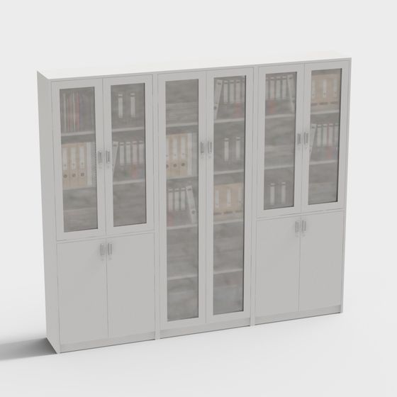 Minimalist Office File Cabinet 3D model