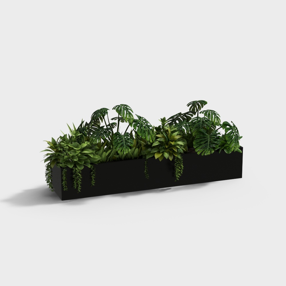 Tropical Plant Planter 3D Model – Low-Poly Natural Accent