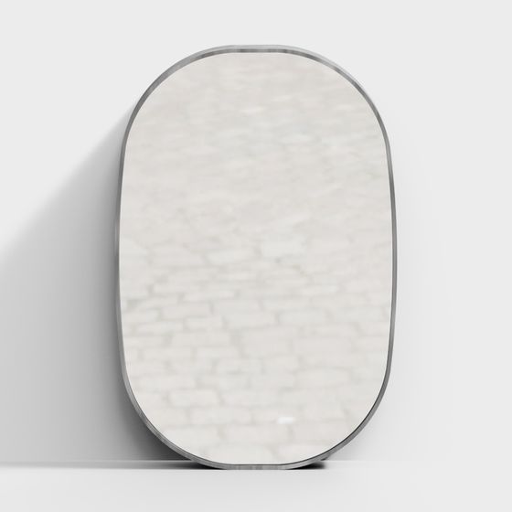 Elegant Oval Mirror 3D model for Modern Interiors