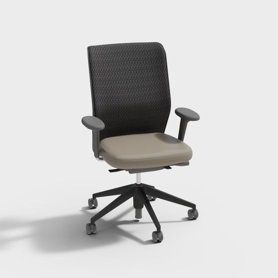 Earth Tone Swivel Office Chair 3D Model