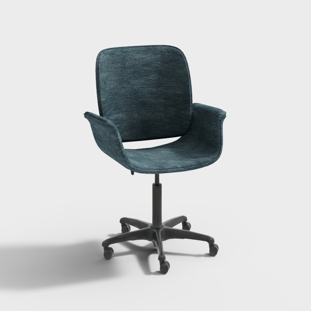 Chaise de bureau en tissu moderne - Chaise de bureau bleue