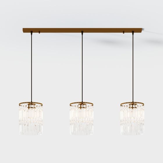 Elegant Low-Polygon Chandelier 3D model