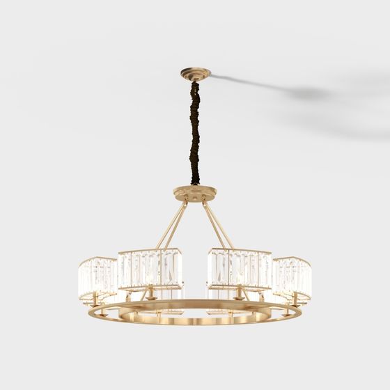 Crystal Halo Pendant Light 3D model for Stylish Interiors
