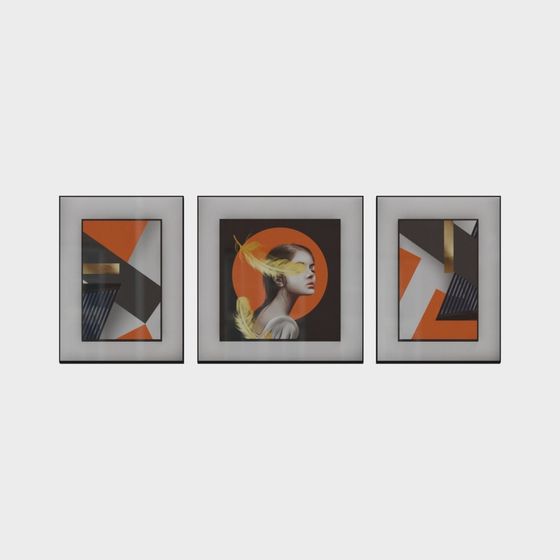 Abstract Frame 3D Model for Modern Art Design