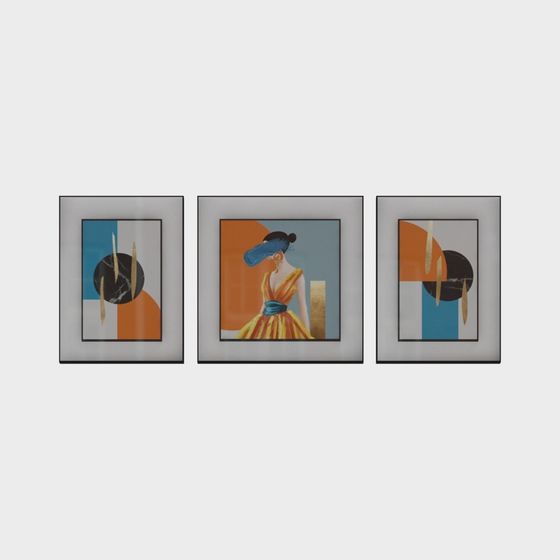 Abstract Frame 3D model for Modern Art