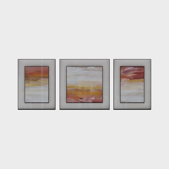Abstract Triptych 3D Model for Creative Projects
