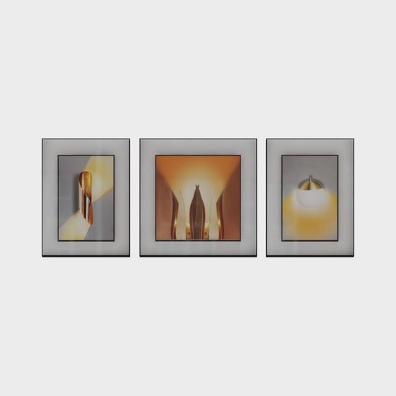 Abstract Art Triptych 3D model