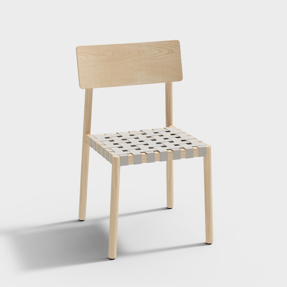 Wood Grain Woven Chair 3D model
