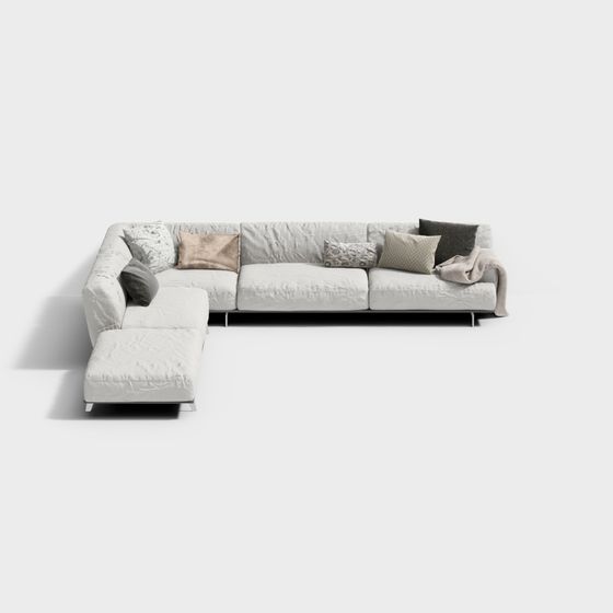Urban Comfort Low-Poly Sofa 3D model for Modern Interiors