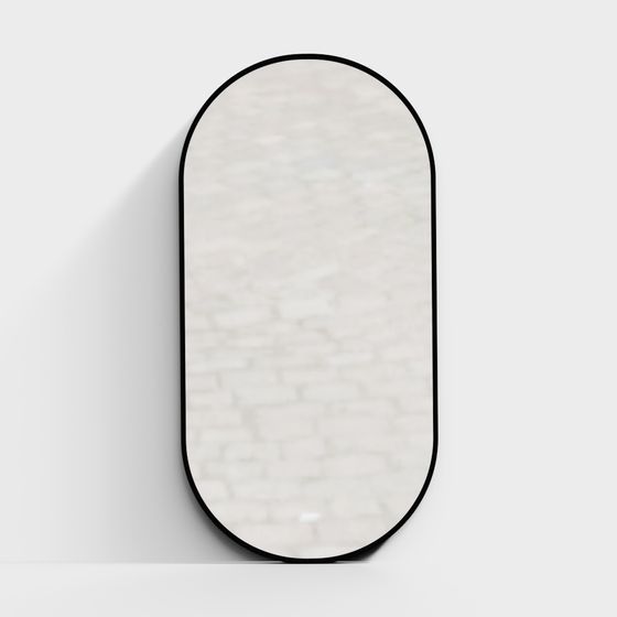 Contemporary Oval Mirror 3D Model for Stylish Spaces