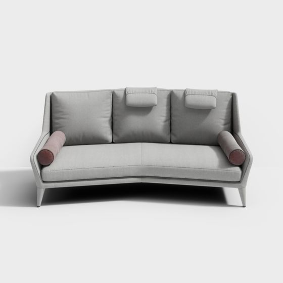 Curve Comfort 3D Model Sofa for Contemporary Living Spaces
