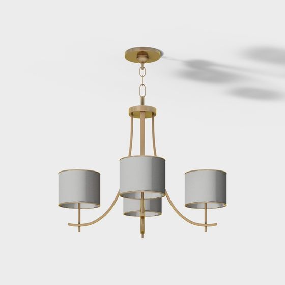 Stylish Low-Poly Chandelier 3D model