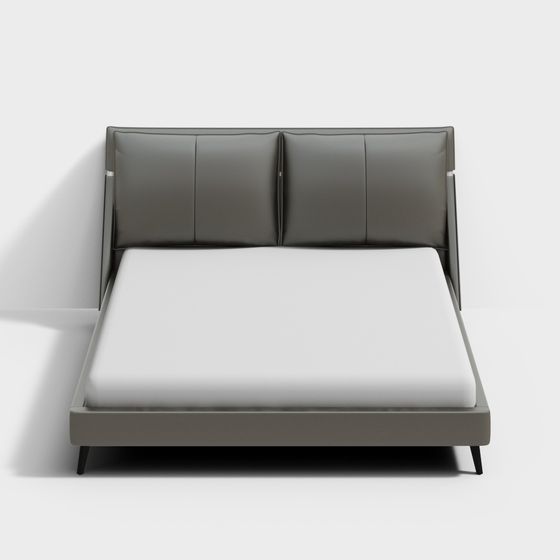 Sleek Low-Poly Bed Frame 3D model for Modern Spaces