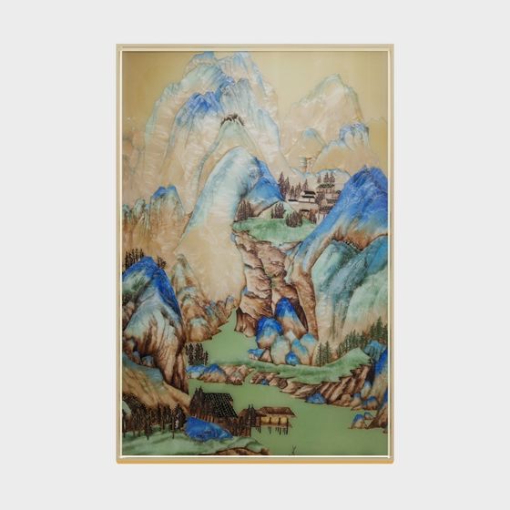 Ink Wash Mountains 3D model