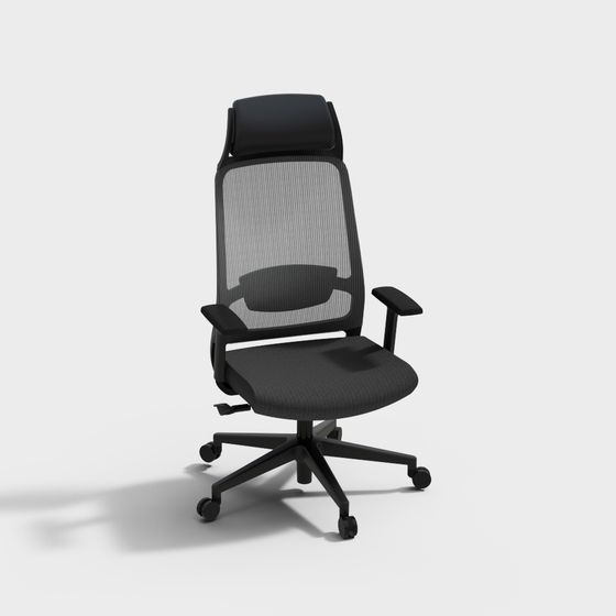 Elegant Low-Poly Office Chair 3D Model