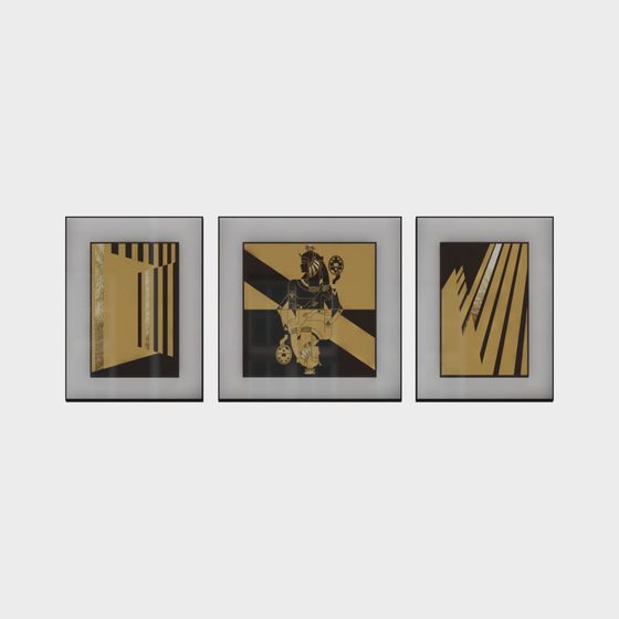 Timeless Triptych 3D Model of Modern Art