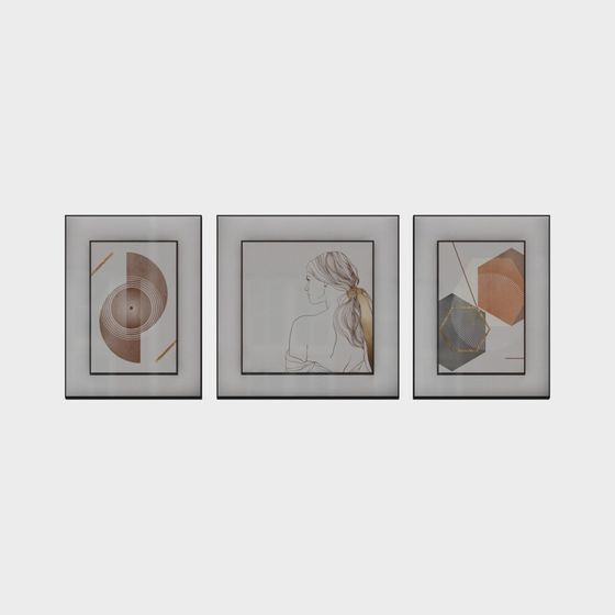 Abstract Frame 3D Model – Low-Poly Modern Art