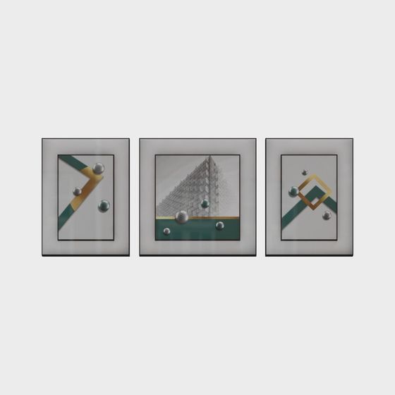 City Geometry Triptych 3D model