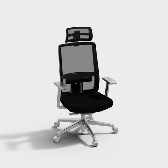 Elegant Low-Poly Office Chair 3D model