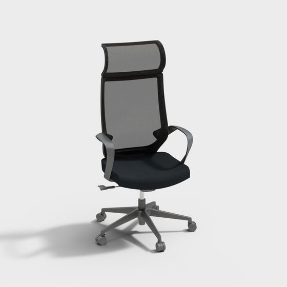 Elegant Low-Poly Office Chair 3D model