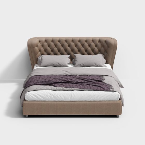 Cozy Retreat Bed 3D model for Modern Interiors