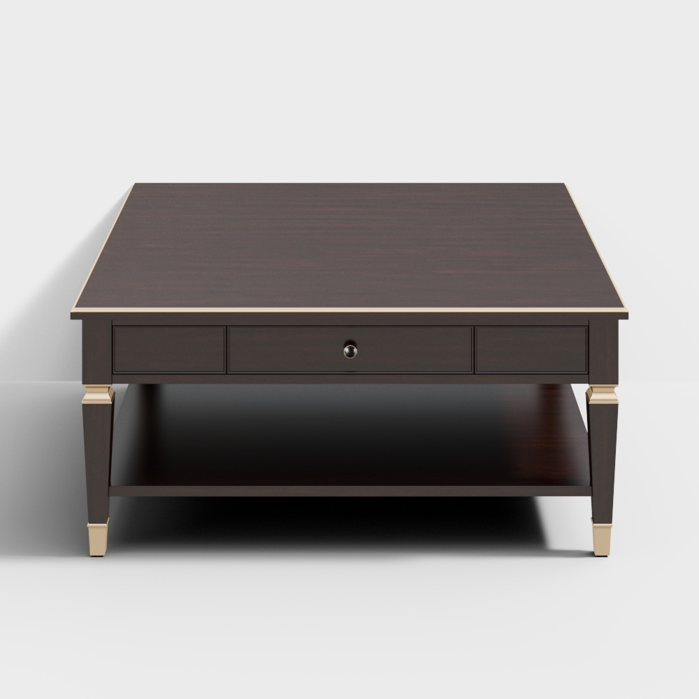 Zhida Home-American square coffee table living room solid wood coffee table CK2151-20