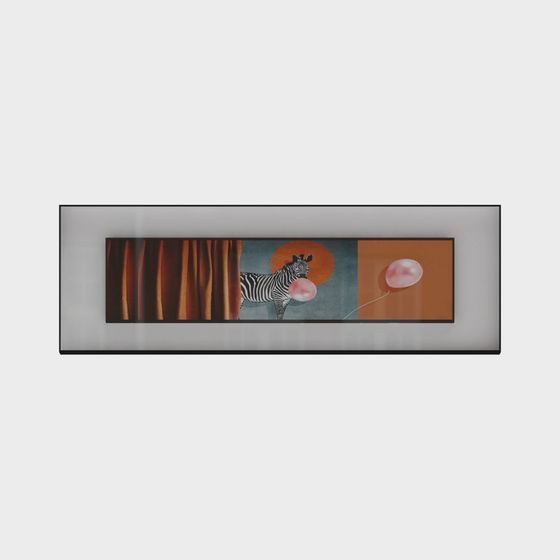 Zebra with Balloon Low Poly 3D model