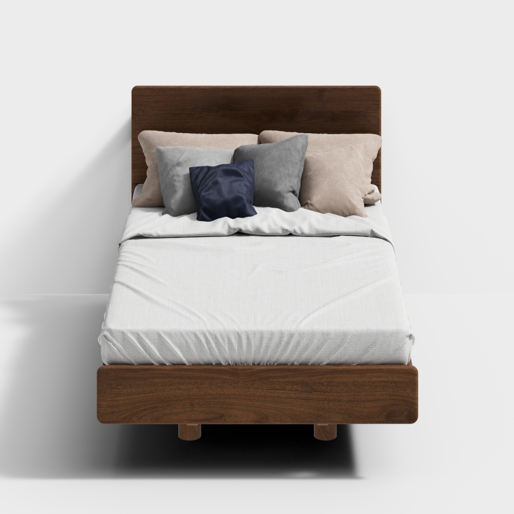 Van House Furniture - 1.2M ブラックウォールナット - シングルベッド