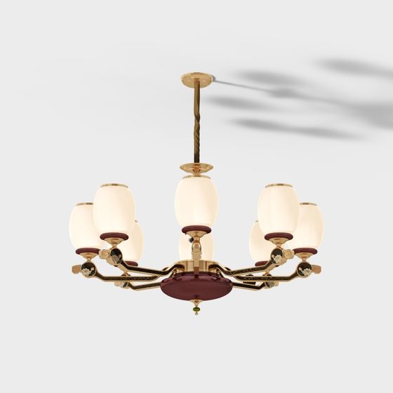 Elegant Low-Polygon Chandelier 3D model