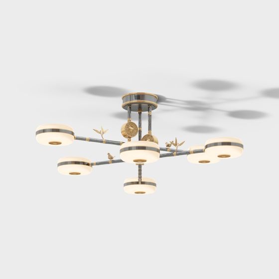 Elegant Vintage-Modern Chandelier 3D model