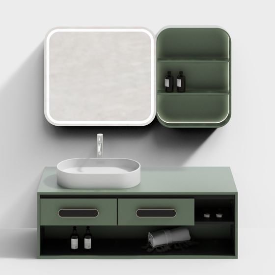Modern Sleek Bathroom Vanity 3D model