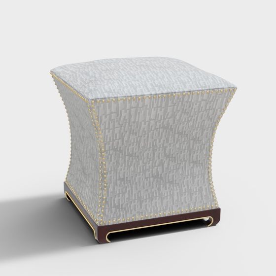 Elegant Square Stool 3D model for Modern Interiors